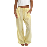 Vevesc  Women s Striped Loose Fit Pants with Drawstring Waist and Elastic Cuffs Lightweight Spring Fall Casual Trousers for Comfort