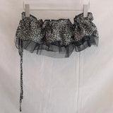 Vevesc Vintage High Waist Mini Leopard Print Patchwork Gauze Skirts Gothic Saia Ruffled Y2k Aesthetic Women Drawstring Mesh Skirt Sexy