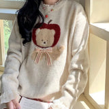 Vevesc Kawaii Sweaters Cartoon Women Harajuku Sweet Knitted Pullovers Autumn Winter Fashion Oversize Cute Aesthetics Sweaters