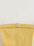 Vevesc  autumn women's clothing new casual slimming versatile fashion slim fit commuting buckle decoration elastic short top