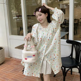 Vevesc  Colorful Polka Dot Women Shirts&blouses Japanese Style Sweet Spring Summer Blusas Loose Mori Girls Cute Camisas
