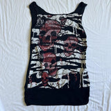 Vevesc Y2K Grunge Skull Emo Tank Tops Women Sleeveless Vest E-girl Gothic Cyber Mall Streetwear 2000s Retro Graphic Kawaii Crop Tops