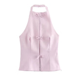 Vevesc  New women's fashion and leisure temperament Joker slim loose commuter bow hanging collar shirt.