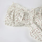 Vevesc  Sweet Floral Print Cute Prairie Chic Women Causal Shirts Summer Fashion Trendy Japan Style Blouses