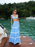 Vevesc  3 Pcs Bikini Set Swimwear Women Swimsuit A Line Patchwork Skirt Beach Skirt Swimwear Summer Beach Holiday Bathing Suit