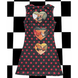 Vevesc  Euramerican Moda Vintage O Neck Sleeveless Camisole Dress Chic Harajuku Polka Dot Print High Street Clothe Y2k Aesthetic Dresses