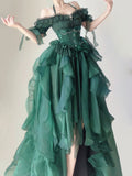 Vevesc Green Flower Wedding Dress Cos Lolita Dress Op Dress Lolita Heavy Industry Trail Puffy Princess Dress Lolita