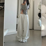 Vevesc American Retro Sports Loose Casual Pants Fashionable Street Loose Sweatpants Harajuku Hip Hop Y2k Trousers Streetwear Women