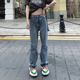 Vevesc Y2K Flare Jeans Women Streetwear Bandage Wide Leg Denim Pants Harajuku Korean High Waist Lace Up Loose Casual Trousers