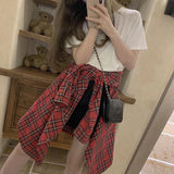 Vevesc Vintage Plaid Shirts Women Streetwear Harajuku Oversized Blouses S-3Xl Korean Long Sleeve Basic Casual All Match Tops New