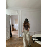 Vevesc Y2K Oversized Cargo Pants Women Streetwear S-3Xl Wide Leg Sweatpants Harajuku Baggy Joggers Korean High Waist Trousers New