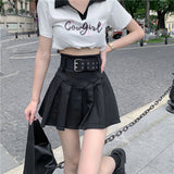 Vevesc Pleated Black Skirt Summer High Waist Tenni Preppy Girls Korean Fashion Y2k Harajuku Olid Color Casual Kawaii Mini Short Skirts