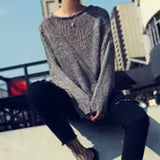 Vevesc  Hollow Out Thin Sweaters Women Tops Solid Korean Fashion Loose Pull Femme Spring Autumn Casual Simple Sueter Mujer