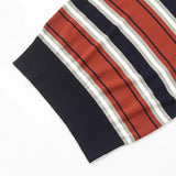Vevesc  new women's clothing casual elegant design sense European and American style retro striped knitted short sleeved shirt