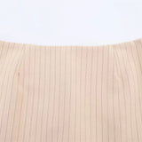 Vevesc  Spring New Product: Women's Fashion Casual Strap, Folded Striped Top&Fashion Thin Striped Skirt Pants Set