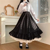 Vevesc Women Harajuku Kawaii Y2k Skirts Lolita Summer Japanese High Waist Cake Skirt Preppy Style Edible Tree Fungus Loose Folds