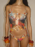 Vevesc  Sexy 3 Pcs Bikini with Skirt Women Halter Mini Skirt Suit Beach Vacation Casual Female Bathing Suit Summer