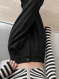 Vevesc  Gray Suit Pants Women's Spring New Casual Loose High Waist Women's Pants Solid Color Fashion Double Buckle Wide Leg Pants Women