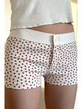 Vevesc Vintage Thick Ribbed Cotton Shorts Women Casual Contrast Patchwork High Waist Sweatshorts Summer Y2k Streetwear Slim Short Pants