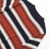 Vevesc  new women's clothing casual elegant design sense European and American style retro striped knitted short sleeved shirt
