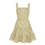 Vevesc  Fashion Small Flowers Prints Summer Women’s Camisole Dress Slim Simple Sweet Prairie Chic Mini Dresses