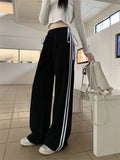 Vevesc Mopping Sports Trousers Chic Loose Women Bow New Spring 2024 Casual Office Lady High Waist Streetwear Wide Leg Pants