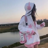 Vevesc Kawaii Harajuku Japan Sweatshirts All Macth Punk Angel Star Print Design Streetwear Coatd Y2k Subcultural Girl Lazy Clothes