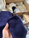 Vevesc  Navy Lace-up Knitted Long Sleeve T-shirt Cardigan Autumn V-neck Cotton Casual Smock American Vintage Wrap Tees Y2k Crop Tops