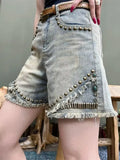 Vevesc Women's Blue Denim Shorts High Waist Wide Mini Cowboy Shorts Harajuku Y2k Vintage Korean Style Jeans Short Pants Clothes Summer