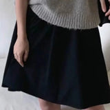 Vevesc  A-line Korean Fashion Women Skirts Spring Summer Elastic High Waist Faldas Mujer Vintage Simple Casual Mini Skirt