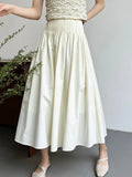 Vevesc  Elegant High-Waisted Pink A- Line Skirt Sweet Umbrella Design Sensibility Plenty of Pleats Medium-Length Women's Fashion