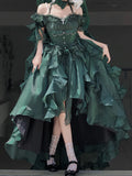 Vevesc Prom Pearl Suspender Dress Summer Emerald Mesh Lolita Princess Sexy Beautiful