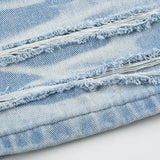 Vevesc  Fashion Light Blue Washed Casual Jeans Y2K Street Style Straight Denim Pants Women Summer Minimalist Chic Outfits