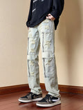 Vevesc Women's Y2k Baggy Cargo Jeans Harajuku Denim Trousers Aesthetic Punk Jean Pants Vintage Japanese 2000s Style Trashy Clothes