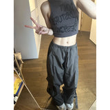 Vevesc S-3Xl Y2K Cargo Pants Women Streetwear Oversized Wide Leg Sweatpants Harajuku Big Pockets Joggers Baggy Sports Trousers