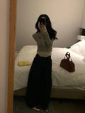 Vevesc Fake Two Piece Patchwork Camisetas Long Sleeve Short Tshirts Slim Waist Y2k Off Shoulder Tops Striped Tees Women Korean