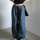 Vevesc  Harajuku Stripes Women Pants Vintage Spring Summer Loose Streetwear Pantalones De Mujer Contrast Color Trousers