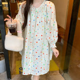 Vevesc  Colorful Polka Dot Women Shirts&blouses Japanese Style Sweet Spring Summer Blusas Loose Mori Girls Cute Camisas