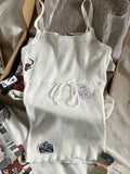 Vevesc  Drawstring White Knitted Tank Top for Woman Sleeveless Elastic Cotton Thin Vest Sweet Cute Simple Lace-up Y2k Crop Tops Summer