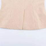 Vevesc  Spring New Product: Women's Fashion Casual Strap, Folded Striped Top&Fashion Thin Striped Skirt Pants Set