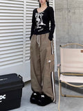 Vevesc New Moda Summer Popular O Neck Long Sleeve T Shirt All Match American Vintage Letter Print Tops Harajuku Y2k Aesthetic Tees