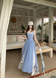 Vevesc  Sweet Plaid Long Dress Beach Style Women Elegant Lace Patchwork Korean Dress Fashion Slim Design Female Sexy Camis Vestidos