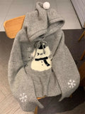 Vevesc Sweet Gray Bandage Kawaii Loose Pullovers Sweaters Hooded Lazy Long Sleeve Korean Preppy Style Y2k Japanese Sueters Mujer