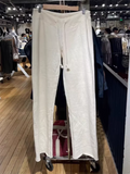 Vevesc  Drawstring Raw Hem White Straight Long Pants Sweet Cute High Waist Raw Hem Trousers Summer Casual Sport Sweatpant Chic
