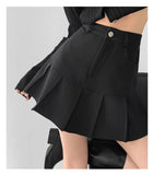Vevesc Style Simple High Waist A-line Pleated Skirts Korean All Match Popular Harajuku Punk Girl Bottom Y2k Aesthetic Skirt