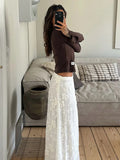 Vevesc  Temperament Jacquard Double Deck Skirts Women Elasticated Waist Skinny Summer Trend Commute Versatile Elegant Bottoms