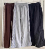 Vevesc Fashion Vintage Lace Patchwork Nylon Wide Leg Pants Summer New Loose  Y2k E-Girl High Waist Straight Trousers