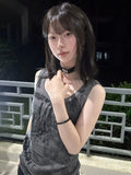 Vevesc Streetwear Vintage Moda Popular Tank Tops Simple All Match American Print Casual Girl Camisole Y2k Aesthetic Harajuku Punk Tops