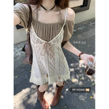 Vevesc Korean Fashion 2 Piece Dress Set Women Pure Color Y2k Mini  Elegant Casual Short Party  Office Lady 2024 Summer Slim