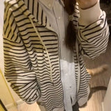 Vevesc Vintage Striped Hoodies Oversized Women Harajuku Hippie Zip Up Sweatshirts Korean Fashion Casual Cardigan Streetwear